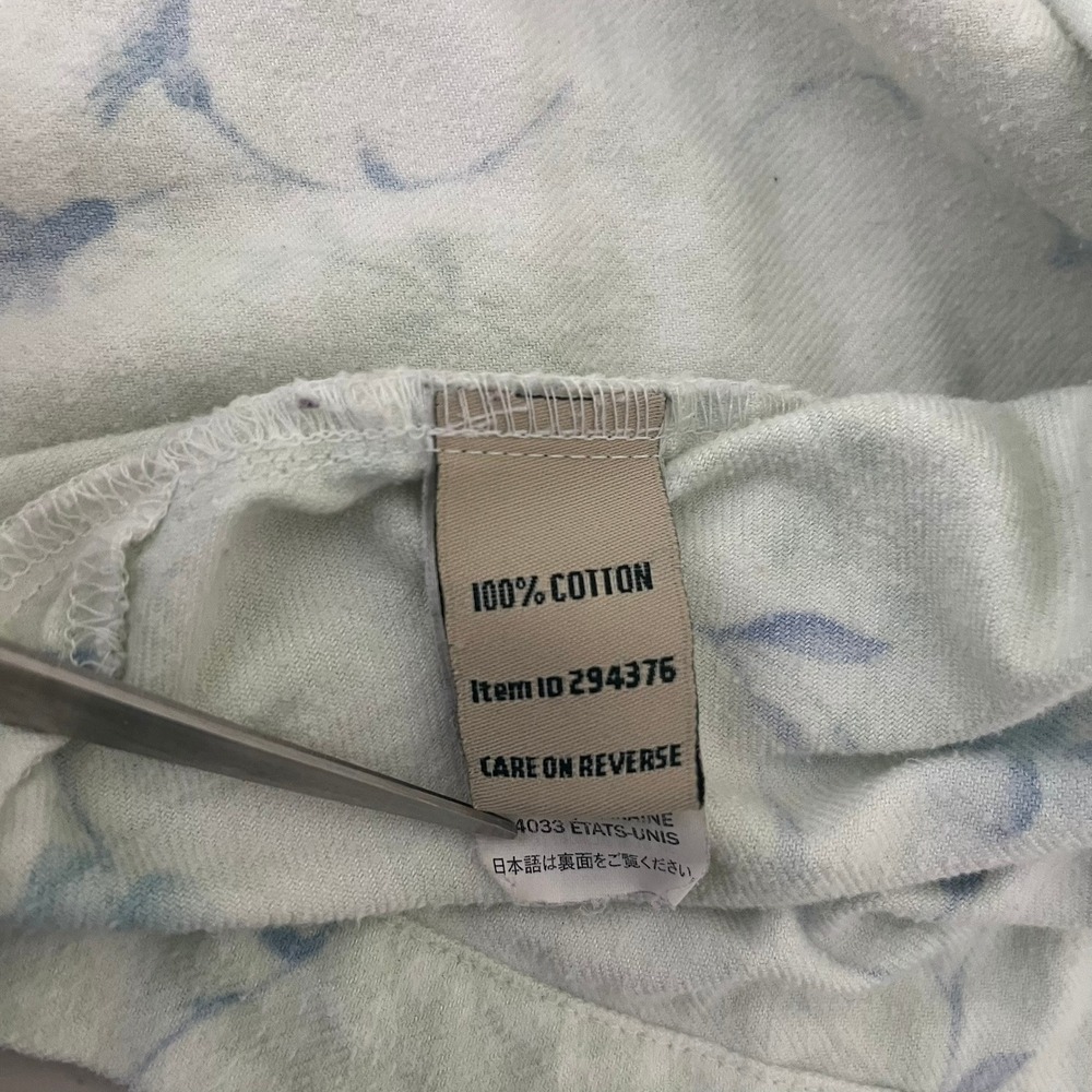 LL Bean Womens Petite Small Flannel Pajama Top Blue Floral Cotton - Picture 5 of 14